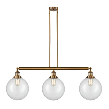 A large image of the Innovations Lighting 213 X-Large Beacon Brushed Brass / Clear