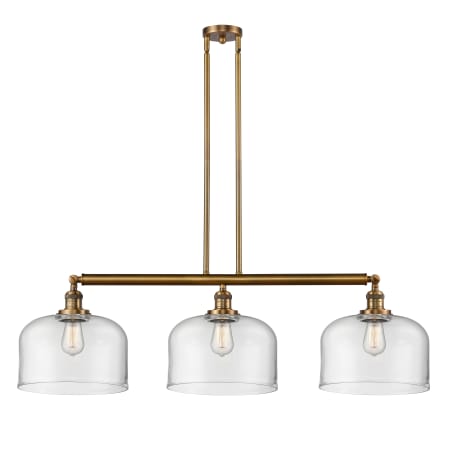 A large image of the Innovations Lighting 213 X-Large Bell Brushed Brass / Clear