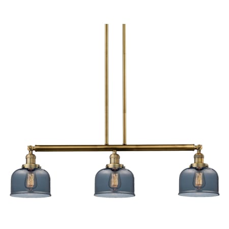 A large image of the Innovations Lighting 213-S Large Bell Brushed Brass / Plated Smoked