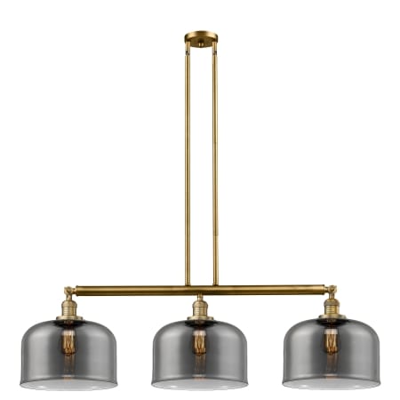 A large image of the Innovations Lighting 213 X-Large Bell Brushed Brass / Plated Smoke