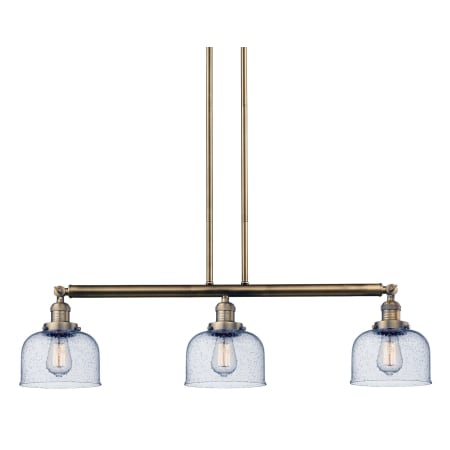 A large image of the Innovations Lighting 213-S Large Bell Brushed Brass / Seedy