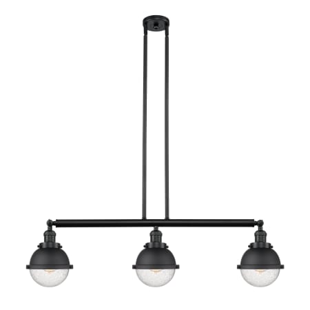 A large image of the Innovations Lighting 213-11-40 Hampden Linear Matte Black / Seedy