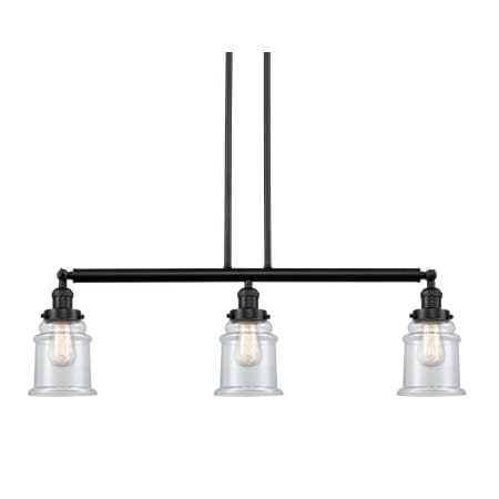 A large image of the Innovations Lighting 213-S Canton Matte Black / Clear