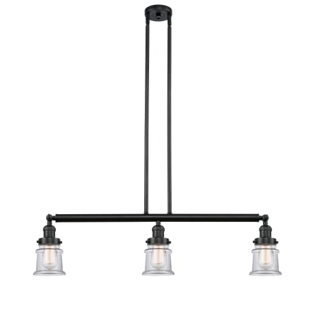 A large image of the Innovations Lighting 213 Small Canton Matte Black / Clear