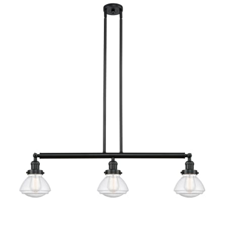 A large image of the Innovations Lighting 213-S Olean Matte Black / Seedy