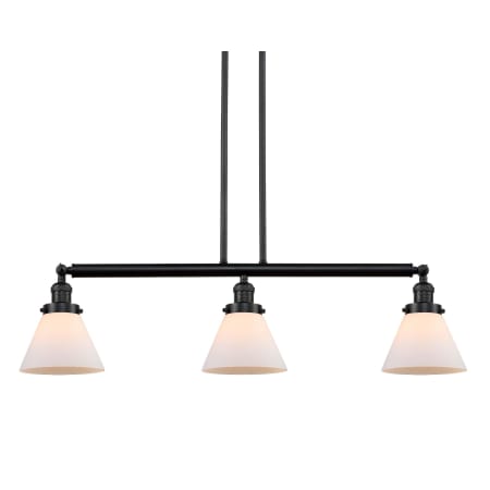 A large image of the Innovations Lighting 213-S Large Cone Matte Black / Matte White Cased