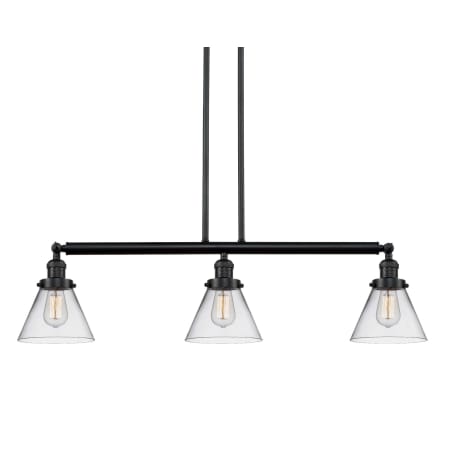 A large image of the Innovations Lighting 213-S Large Cone Matte Black / Clear