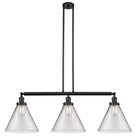 A large image of the Innovations Lighting 213 X-Large Cone Matte Black / Clear