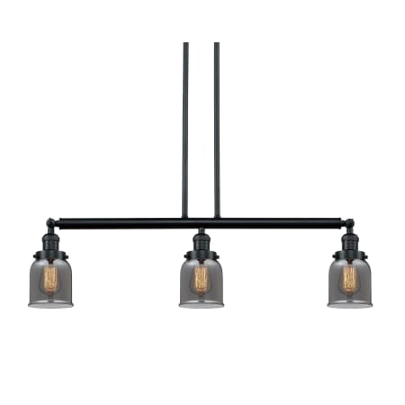 A large image of the Innovations Lighting 213-S Small Bell Matte Black / Plated Smoked
