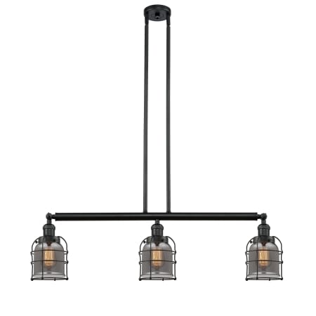 A large image of the Innovations Lighting 213 Small Bell Cage Matte Black / Plated Smoke