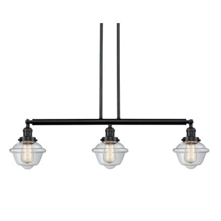 A large image of the Innovations Lighting 213-S Small Oxford Matte Black / Clear