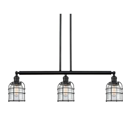 A large image of the Innovations Lighting 213-S Small Bell Cage Matte Black / Seedy