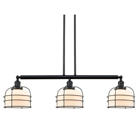 A large image of the Innovations Lighting 213-S Large Bell Cage Matte Black / Matte White Cased