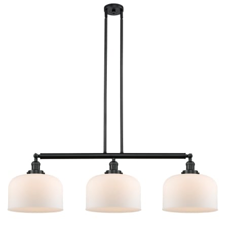 A large image of the Innovations Lighting 213 X-Large Bell Matte Black / Matte White