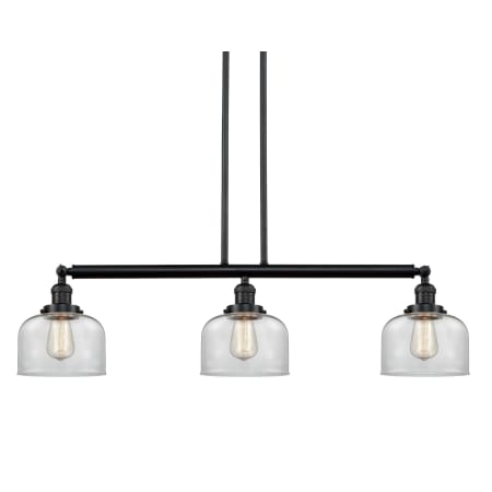 A large image of the Innovations Lighting 213-S Large Bell Matte Black / Clear