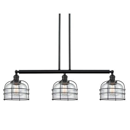 A large image of the Innovations Lighting 213-S Large Bell Cage Matte Black / Clear