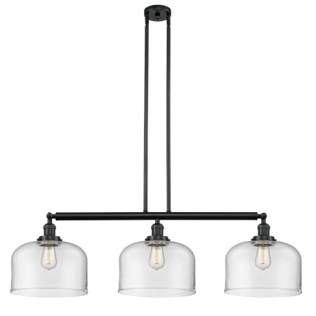 A large image of the Innovations Lighting 213 X-Large Bell Matte Black / Clear