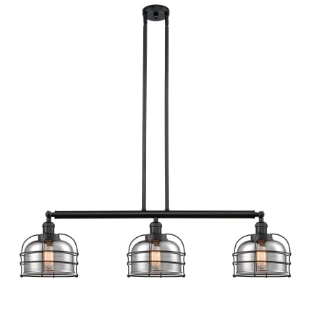 A large image of the Innovations Lighting 213 Large Bell Cage Matte Black / Plated Smoke