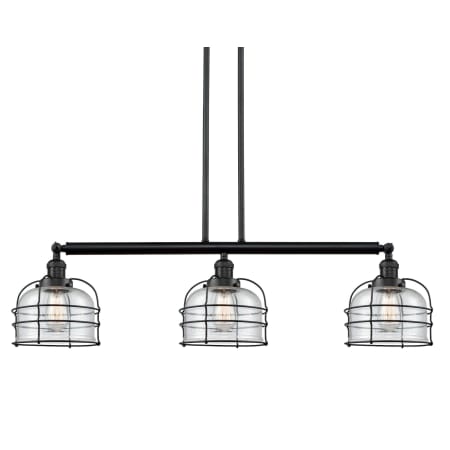 A large image of the Innovations Lighting 213-S Large Bell Cage Matte Black / Seedy