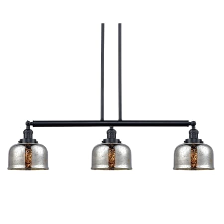 A large image of the Innovations Lighting 213-S Large Bell Matte Black / Silver Plated Mercury