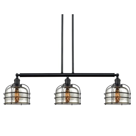 A large image of the Innovations Lighting 213-S Large Bell Cage Matte Black / Silver Plated Mercury