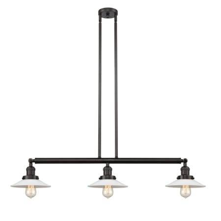 A large image of the Innovations Lighting 213 Halophane Oil Rubbed Bronze / Matte White Halophane