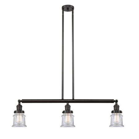 A large image of the Innovations Lighting 213 Small Canton Oil Rubbed Bronze / Clear