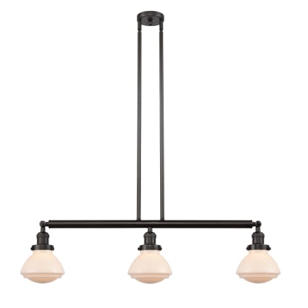 A large image of the Innovations Lighting 213-S Olean Oil Rubbed Bronze / Matte White