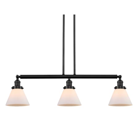 A large image of the Innovations Lighting 213-S Large Cone Oil Rubbed Bronze / Matte White Cased