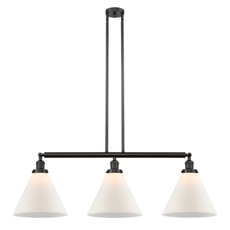 A large image of the Innovations Lighting 213 X-Large Cone Oil Rubbed Bronze / Matte White