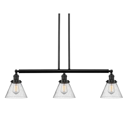 A large image of the Innovations Lighting 213-S Large Cone Oil Rubbed Bronze / Seedy