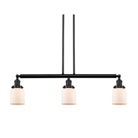 A large image of the Innovations Lighting 213-S Small Bell Oil Rubbed Bronze / Matte White Cased
