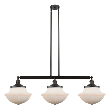 A large image of the Innovations Lighting 213 Large Oxford Oil Rubbed Bronze / Matte White