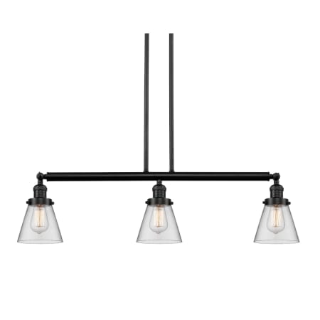 A large image of the Innovations Lighting 213-S Small Cone Oil Rubbed Bronze / Clear