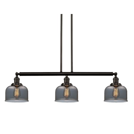 A large image of the Innovations Lighting 213-S Large Bell Oil Rubbed Bronze / Plated Smoked