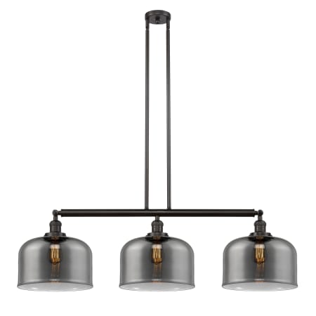 A large image of the Innovations Lighting 213 X-Large Bell Oil Rubbed Bronze / Plated Smoke