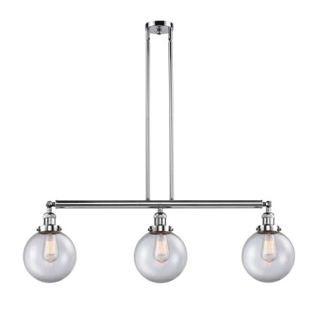 A large image of the Innovations Lighting 213-13-41 Beacon Linear Polished Chrome / Clear