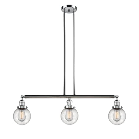 A large image of the Innovations Lighting 213-S-6 Beacon Polished Chrome / Seedy