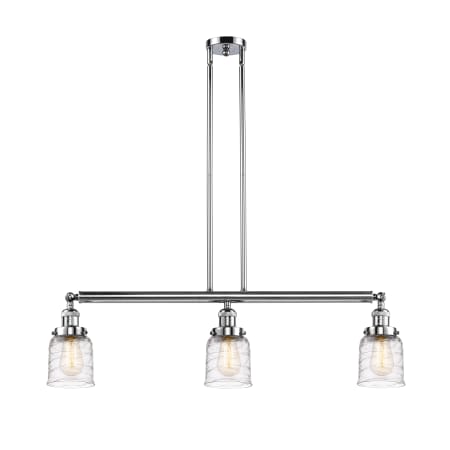 A large image of the Innovations Lighting 213-10-38 Bell Linear Polished Chrome / Deco Swirl