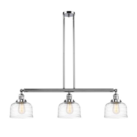 A large image of the Innovations Lighting 213-13-41 Bell Linear Polished Chrome / Clear Deco Swirl