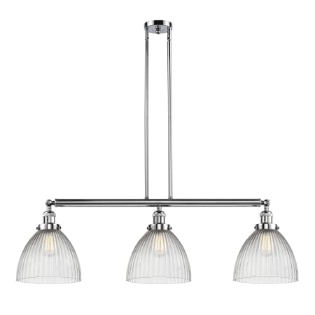 A large image of the Innovations Lighting 213 Seneca Falls Polished Chrome / Clear Halophane