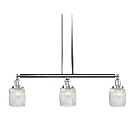 A large image of the Innovations Lighting 213-S Colton Polished Chrome / Thick Clear Halophane