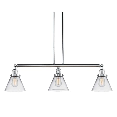 A large image of the Innovations Lighting 213-S Large Cone Polished Chrome / Clear