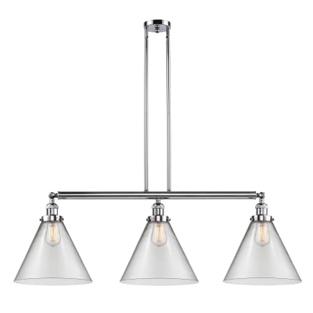 A large image of the Innovations Lighting 213 X-Large Cone Polished Chrome / Clear