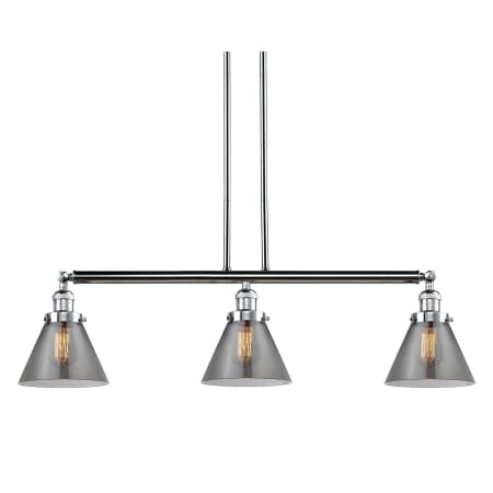 A large image of the Innovations Lighting 213-S Large Cone Polished Chrome / Smoked
