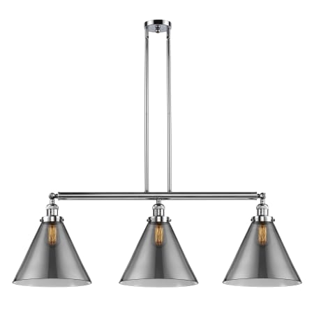 A large image of the Innovations Lighting 213 X-Large Cone Polished Chrome / Plated Smoke