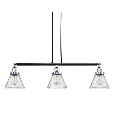 A large image of the Innovations Lighting 213-S Large Cone Polished Chrome / Seedy