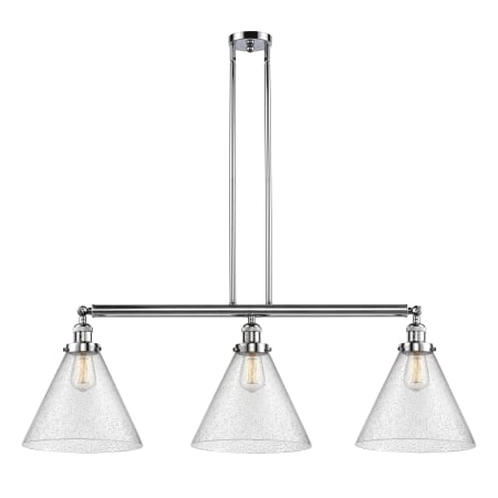 A large image of the Innovations Lighting 213 X-Large Cone Polished Chrome / Seedy