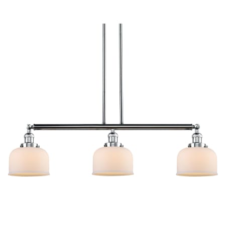 A large image of the Innovations Lighting 213-S Large Bell Polished Chrome / Matte White Cased