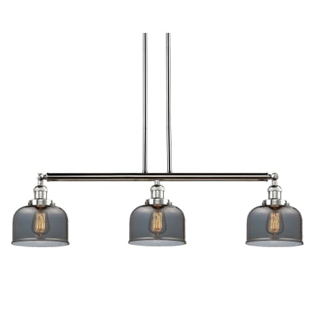 A large image of the Innovations Lighting 213-S Large Bell Polished Chrome / Plated Smoked